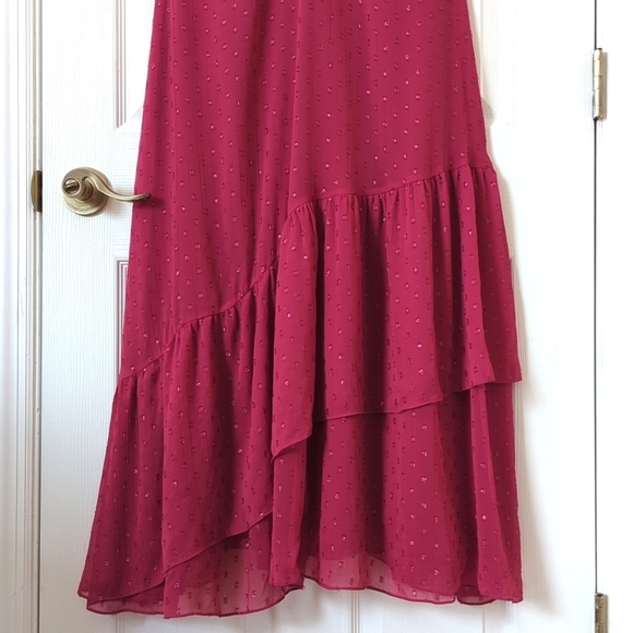 Soft Surroundings Sanna Sparkling Sleeveless Halter Neck Maxi Dress Sangria 10 - Picture 8 of 15